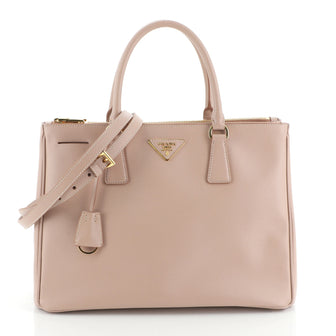 Prada Double Zip Lux Tote Saffiano Leather Medium