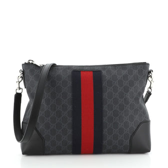 Gucci Web Zip Flat Messenger GG Coated Canvas