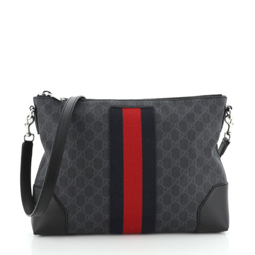Gucci Web Zip Flat Messenger GG Coated Canvas