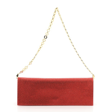 Salvatore Ferragamo Clutch on Chain Crystal Embellished Satin Medium