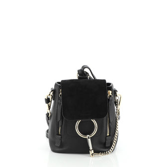 Chloe Faye Backpack Leather and Suede Mini