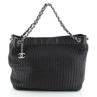 CC Charm Tote Woven Caviar Large