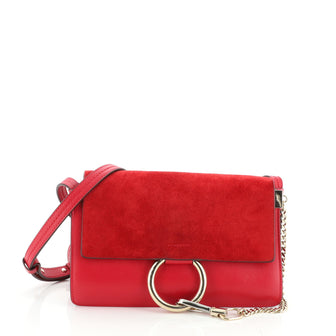 Faye Shoulder Bag Leather and Suede Small