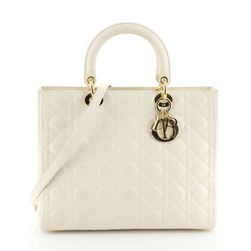 Christian Dior Vintage Lady Dior Bag Cannage Quilt Lambskin Large