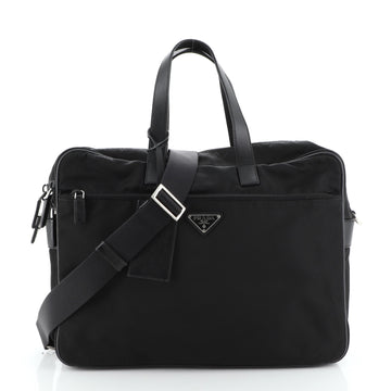 Prada Porta Computer Briefcase Tessuto and Saffiano Leather Medium