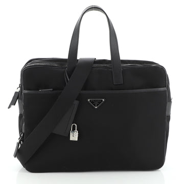 Prada Porta Computer Briefcase Tessuto and Saffiano Leather Medium