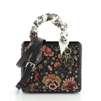 Christian Dior Lady Dior Bag Floral Beaded Leather Medium