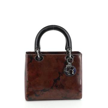 Christian Dior Vintage Lady Dior Bag Printed Leather Medium