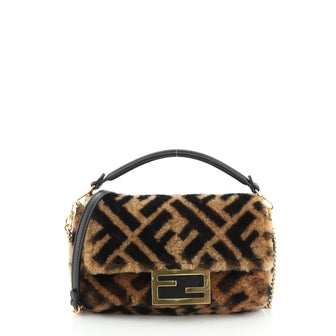 Fendi Baguette NM Bag Zucca Shearling Mini