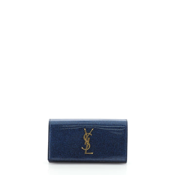 Saint Laurent Classic Monogram Flap Wallet Glitter Patent