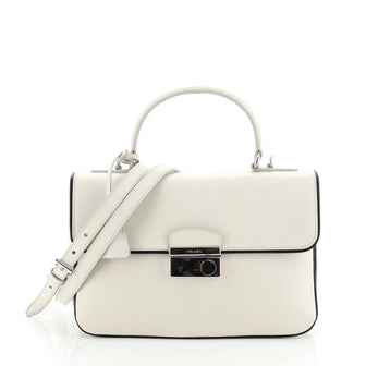 Prada Convertible Sound Top Handle Bag Saffiano Leather Medium
