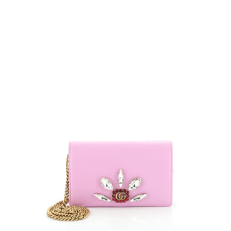 Gucci GG Marmont Chain Wallet Embellished Leather Mini