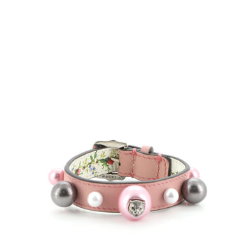 Gucci Animalier Pearly Bracelet Leather