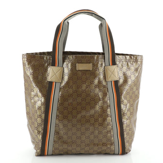 Gucci Web Strap Shopper GG Coated Canvas