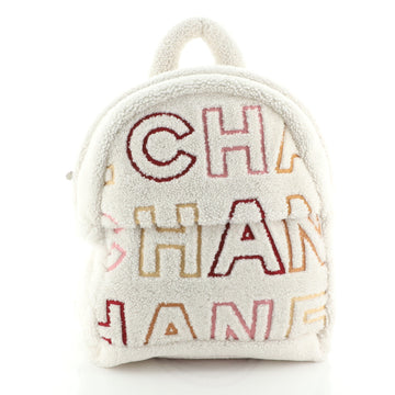 Chanel Logo Zip Backpack Shearling