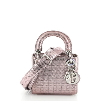 Christian Dior Lady Dior Bag Micro Cannage Perforated Calfskin Mini