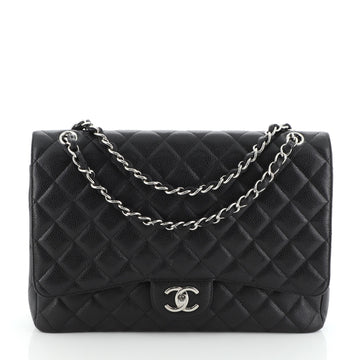 Chanel Classic Double Flap Bag Quilted Caviar Maxi