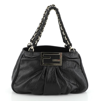 Fendi Mia Tote Pebbled Leather Medium