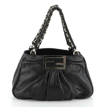 Fendi Mia Tote Pebbled Leather Medium