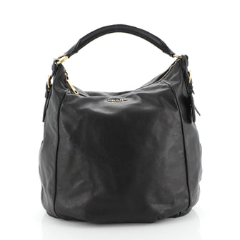 Prada Tall Zip Top Hobo Soft Calfskin Large