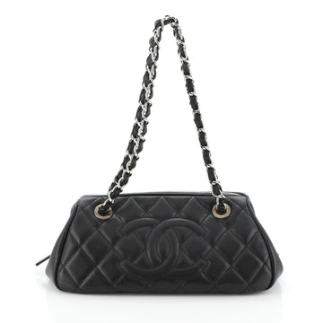Chanel Timeless CC Chain Bowler Bag Quilted Caviar Small