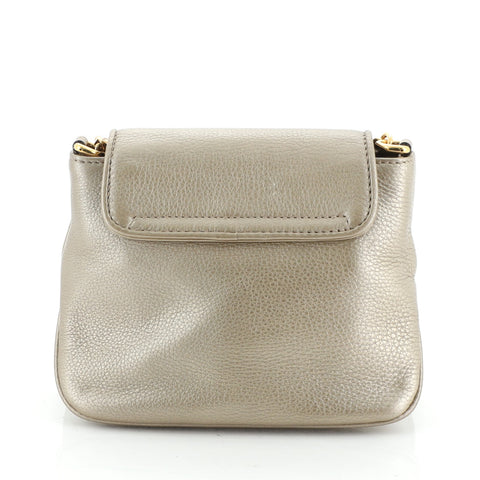 Gucci 1973 Chain Shoulder Bag Leather Small Metallic 557181