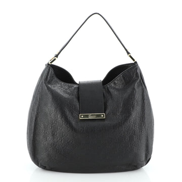 Gucci New Ladies Web Hobo Guccissima Leather Medium