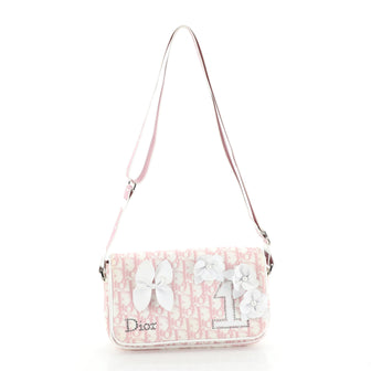 Christian Dior Vintage Girly Flap Shoulder Bag Diorissimo Canvas