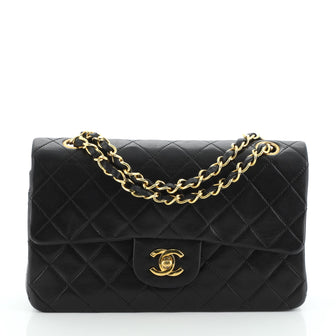 Chanel Vintage Classic Double Flap Bag Quilted Lambskin Small