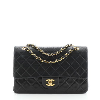 Chanel Vintage Classic Double Flap Bag Quilted Lambskin Medium