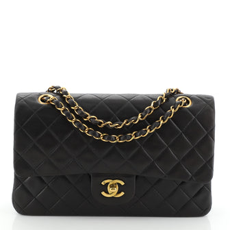 Chanel Vintage Classic Double Flap Bag Quilted Lambskin Medium