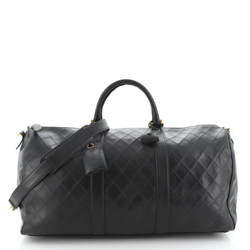 Chanel Vintage Diamond Stitch Boston Bag Quilted Lambskin XL