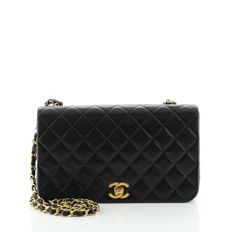 Chanel Vintage Full Flap Bag Quilted Lambskin Medium