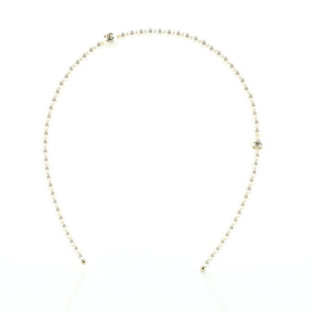 アクセサリー CHANEL Chanel CC Pearl Headband Faux Pearls XS 55748