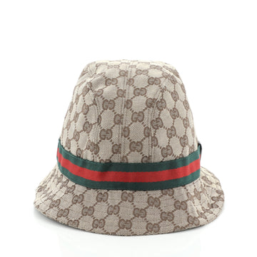 Gucci Web Bucket Hat GG Canvas