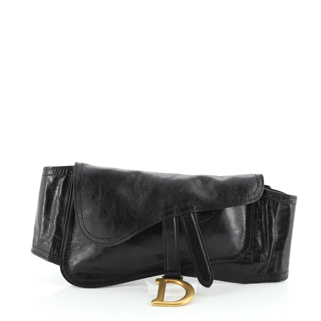 Leather belt bag Dior Navy in Leather - 28906415