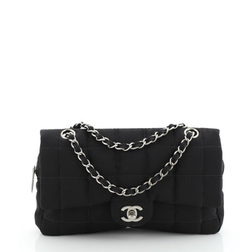 Chanel Chocolate Bar Camera Flap Bag Quilted Nylon Small