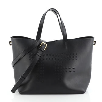 Tom Ford Convertible Logo Tote Perforated Leather Mini