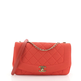 Chanel Diana Flap Bag Quilted Jersey Medium