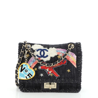 Chanel Night Flight Reissue 2.55 Flap Bag Embroidered Denim 224