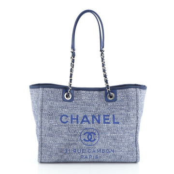Chanel Deauville Tote Glitter Raffia Small