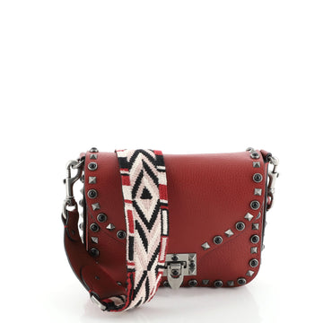 Valentino Rolling Rockstud Crossbody Bag Leather with Cabochons Small