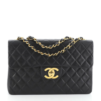 Chanel Vintage Classic Single Flap Bag Quilted Lambskin Maxi