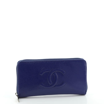 Chanel Timeless CC Zipped Wallet Patent Caviar Long