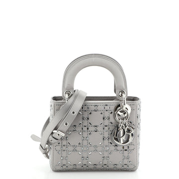 Christian Dior Lady Dior Bag Crystal Embellished Cannage Quilt Satin Mini
