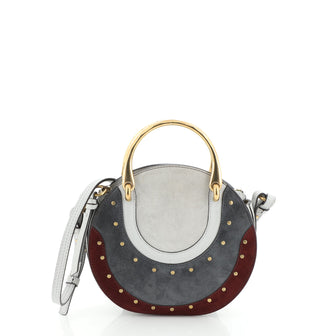 Chloe Pixie Crossbody Bag Studded Suede and Leather Small