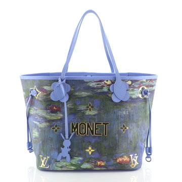 Louis Vuitton Neverfull NM Tote Limited Edition Jeff Koons Monet Print Canvas MM