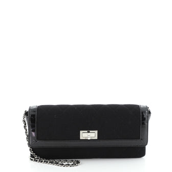 Chanel Reissue Flap Bag Quilted Jersey with Patent East West