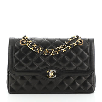 Chanel Vintage Two Tone CC Flap Bag Quilted Lambskin Medium