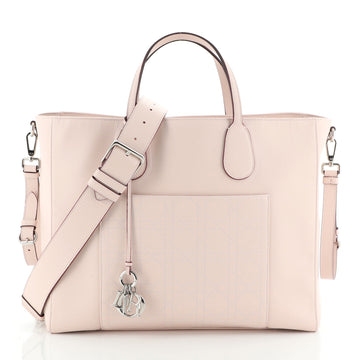 Christian Dior Front Pocket Shopping Tote Leather with Cannage Quilt Detail Medium